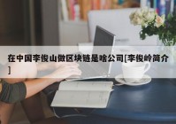 在中国李俊山做区块链是啥公司[李俊岭简介]