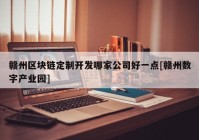 赣州区块链定制开发哪家公司好一点[赣州数字产业园]