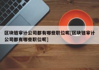 区块链审计公司都有哪些职位呢[区块链审计公司都有哪些职位呢]